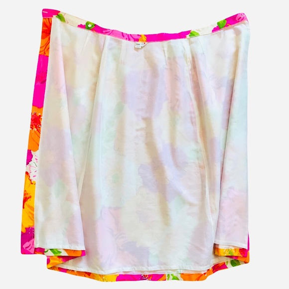 RARE Vintage 60-70’s Women’s Boho Mod Bright Floral Maxi Wrap Skirt Sz S/XS  EUC - Picture 6 of 16